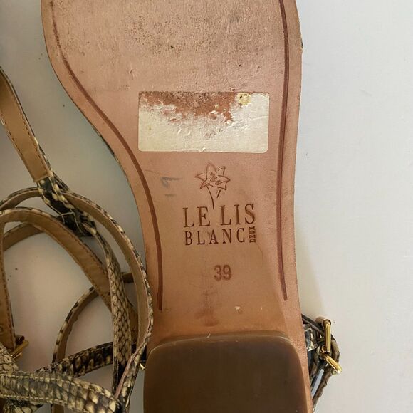 Le Lis Blanc Womens Sandals Flat Fashion Flip Flops Shoes Python print Size 39 - Picture 9 of 9